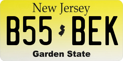 NJ license plate B55BEK