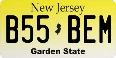 NJ license plate B55BEM
