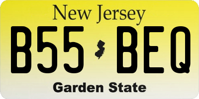 NJ license plate B55BEQ