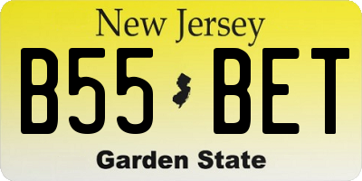NJ license plate B55BET