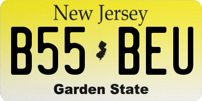NJ license plate B55BEU