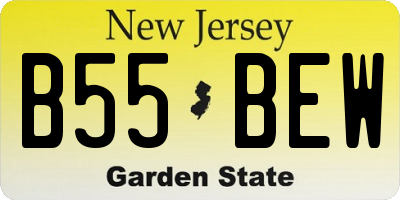 NJ license plate B55BEW