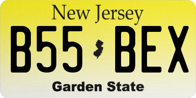 NJ license plate B55BEX
