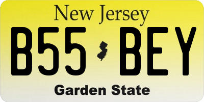 NJ license plate B55BEY
