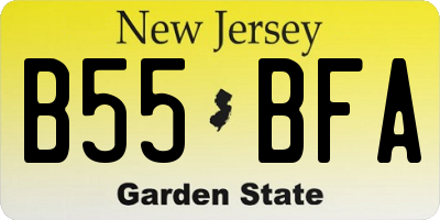 NJ license plate B55BFA