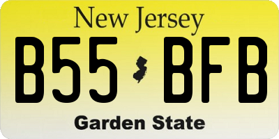 NJ license plate B55BFB