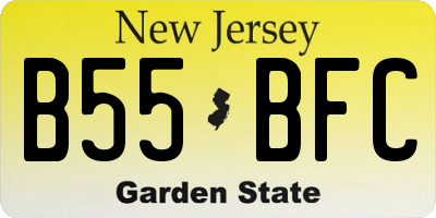 NJ license plate B55BFC