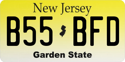 NJ license plate B55BFD