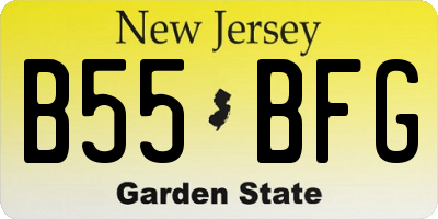 NJ license plate B55BFG