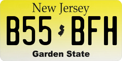 NJ license plate B55BFH