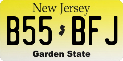 NJ license plate B55BFJ