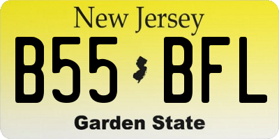 NJ license plate B55BFL