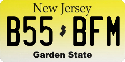 NJ license plate B55BFM