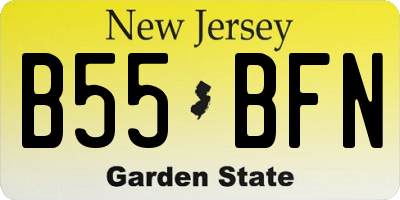NJ license plate B55BFN