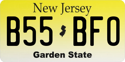 NJ license plate B55BFO
