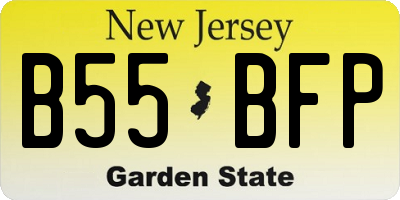 NJ license plate B55BFP