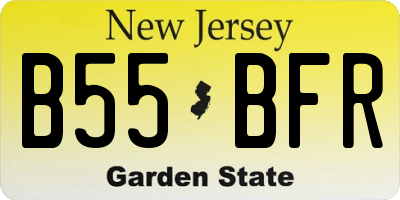 NJ license plate B55BFR
