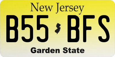 NJ license plate B55BFS