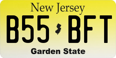 NJ license plate B55BFT