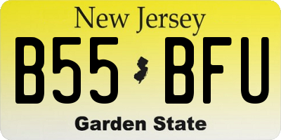 NJ license plate B55BFU