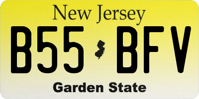 NJ license plate B55BFV