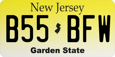 NJ license plate B55BFW