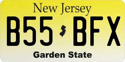 NJ license plate B55BFX