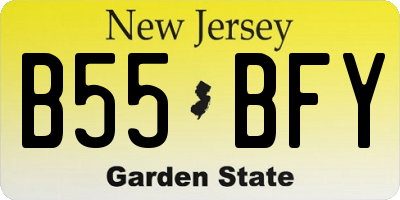 NJ license plate B55BFY