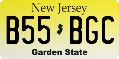NJ license plate B55BGC