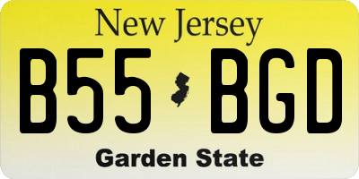 NJ license plate B55BGD