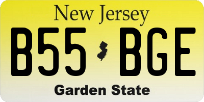 NJ license plate B55BGE