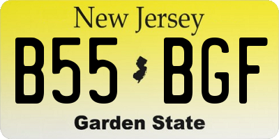 NJ license plate B55BGF