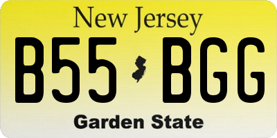 NJ license plate B55BGG