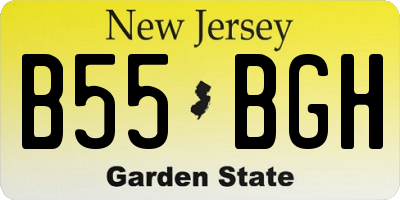 NJ license plate B55BGH