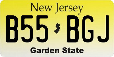 NJ license plate B55BGJ