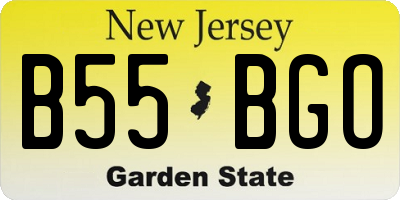 NJ license plate B55BGO