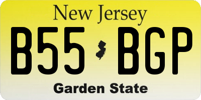 NJ license plate B55BGP