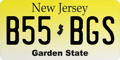 NJ license plate B55BGS