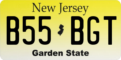 NJ license plate B55BGT