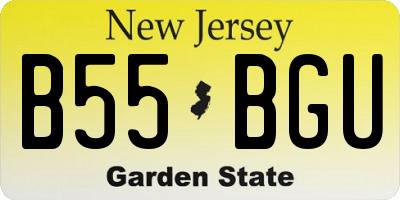 NJ license plate B55BGU