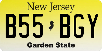 NJ license plate B55BGY