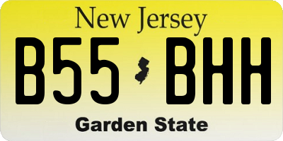 NJ license plate B55BHH