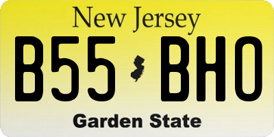 NJ license plate B55BHO