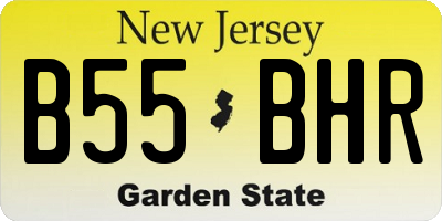 NJ license plate B55BHR
