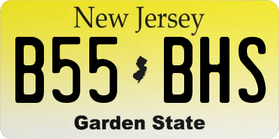 NJ license plate B55BHS
