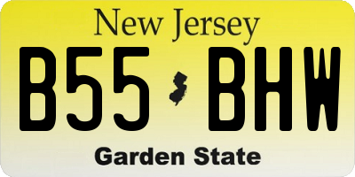 NJ license plate B55BHW
