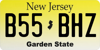 NJ license plate B55BHZ