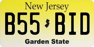 NJ license plate B55BID