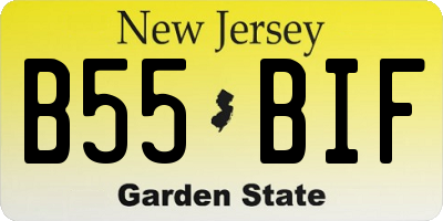 NJ license plate B55BIF