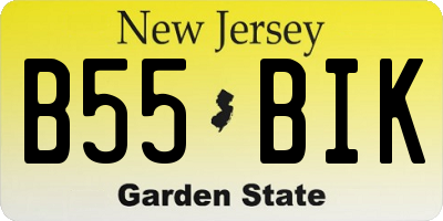 NJ license plate B55BIK